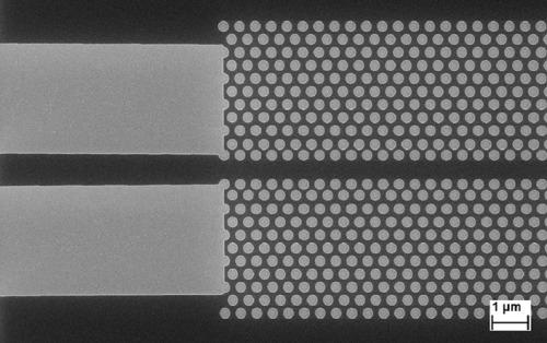 Photonic crystal waveguide in ZEP520a.