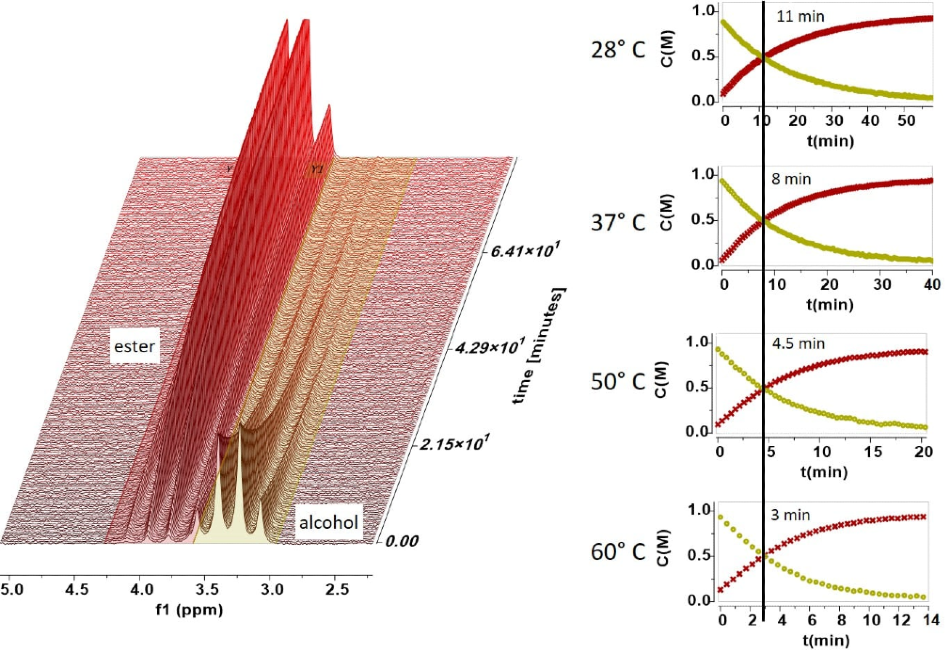 Concentrations acquired through ester integration.