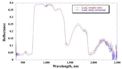 Reflectance spectrum of a leaf
